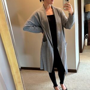 Gray Open-Front Women's Sweater